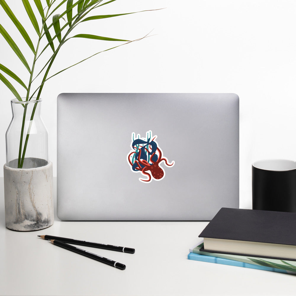 Monogram Octopus 'B' - Bubble-free stickers